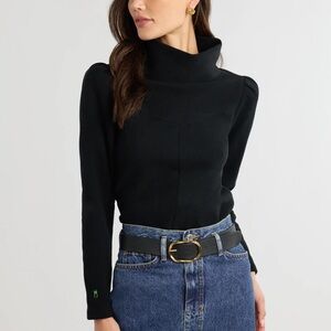 Dudley Stephens Puff Sleeve Black  Turtleneck